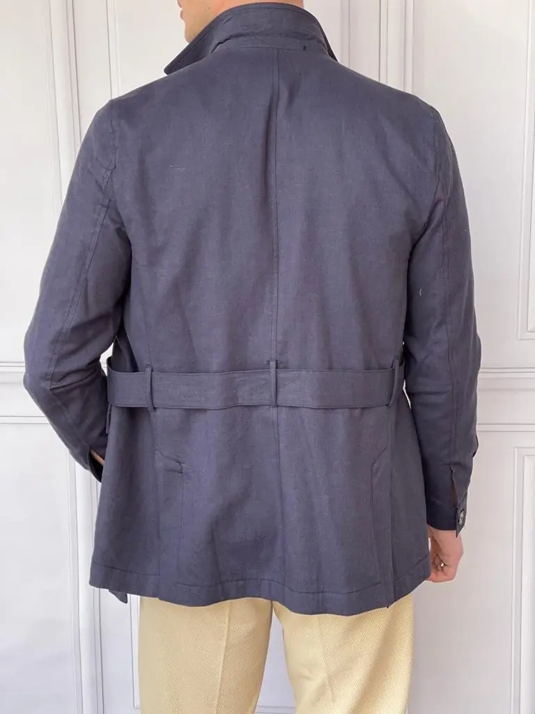 %100 Keten Slim Fit Yazlık Yüksek Kalite Trençkot - 3