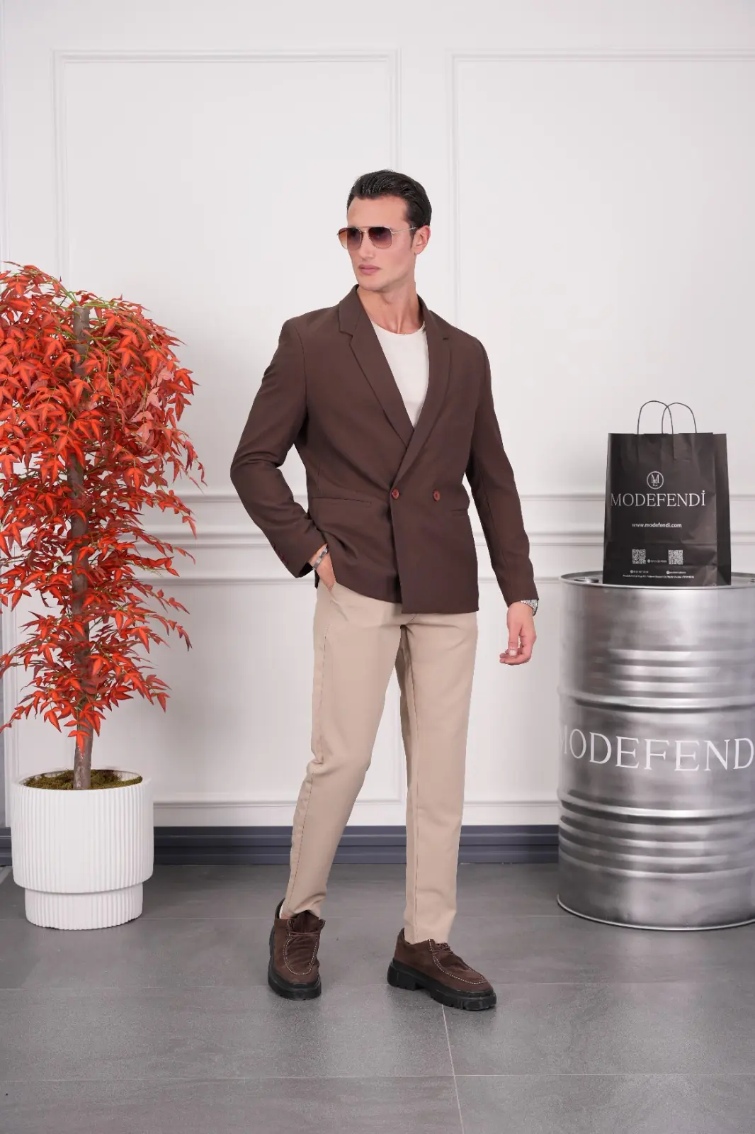 2 Düğme Detaylı Oversize Kesim Ceket - 5