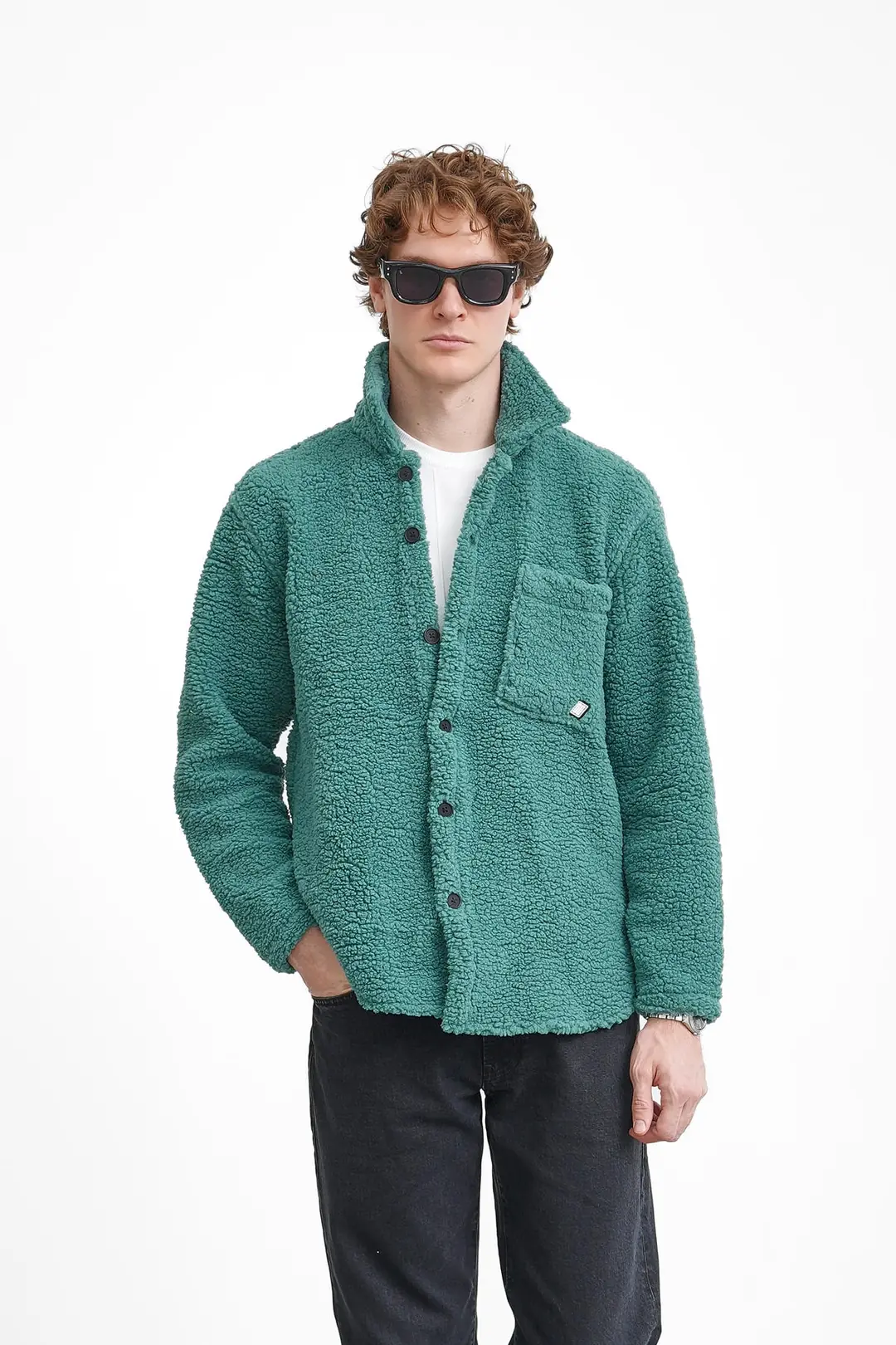 Oversize Peluş Mont - 4
