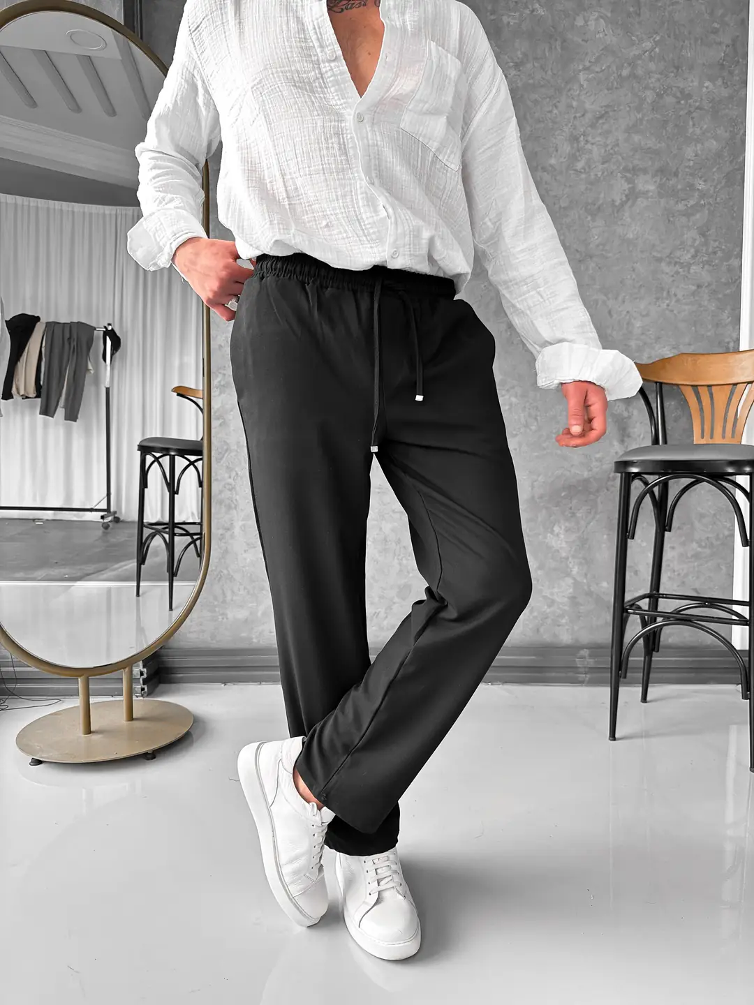 Bel Lastik Detaylı İpli Baggy Jogger Pantolon