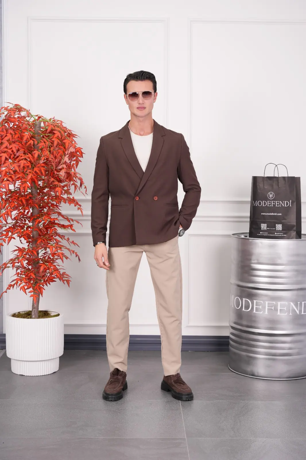 2 Düğme Detaylı Oversize Kesim Ceket - 1