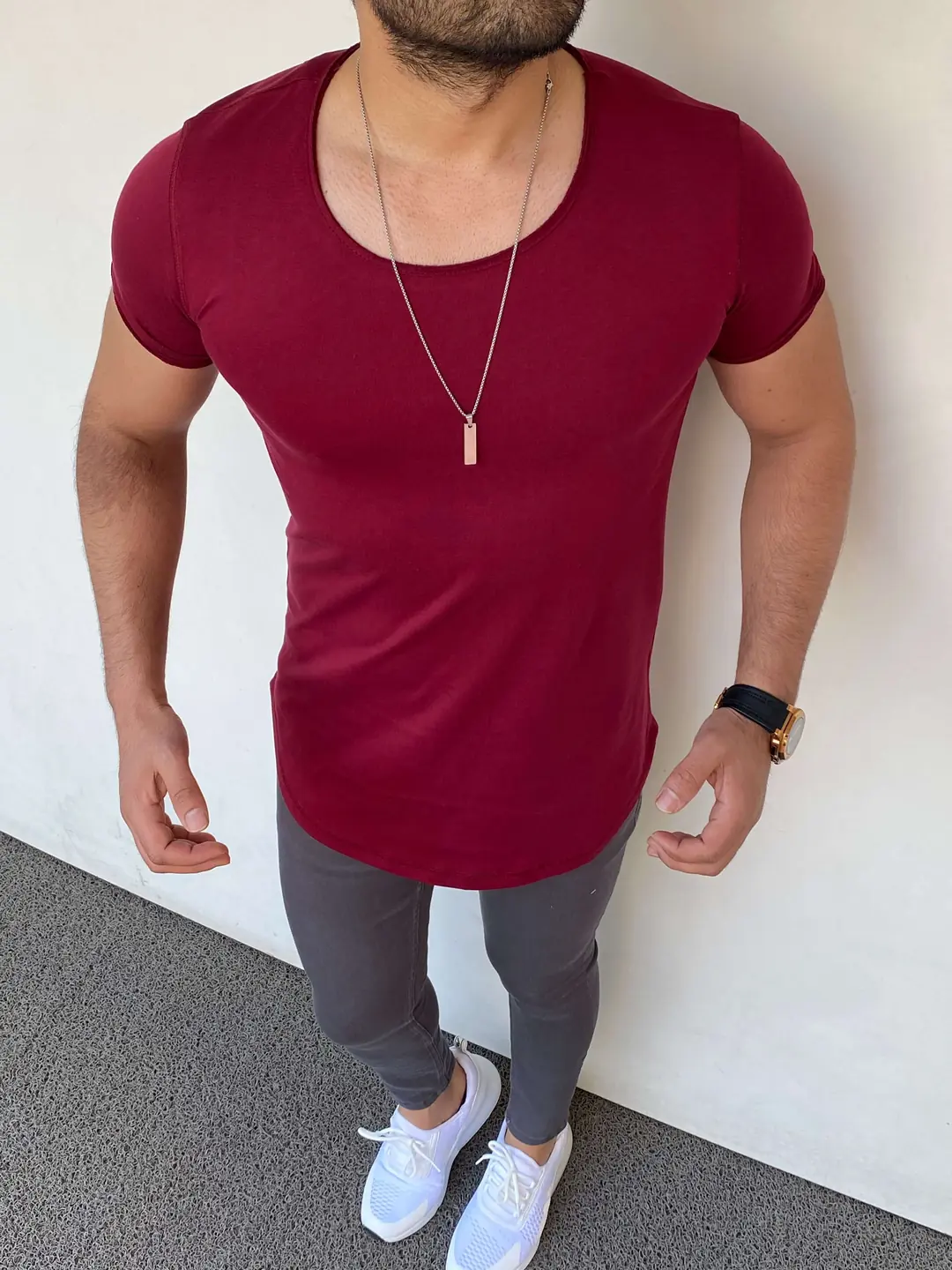 Slim Fit Over Size Pamuk  Tshırt - 1