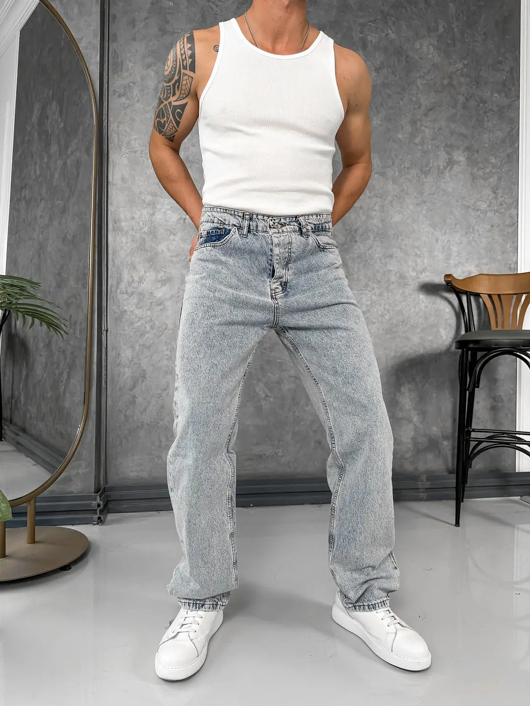 Baggy Kalıp Yüksek Kalite Kot Pantolon - 2