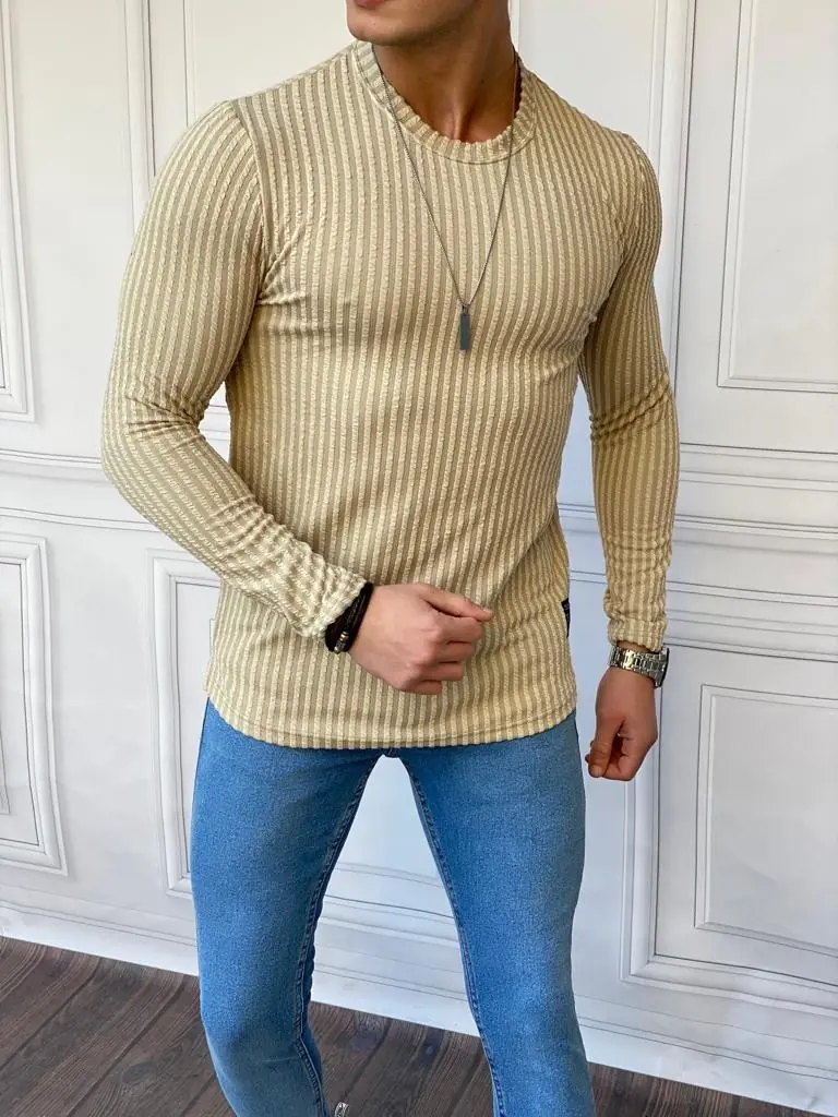 Armür Kumaş Pamuklu Çizgi Detaylı Sweatshırt - 1