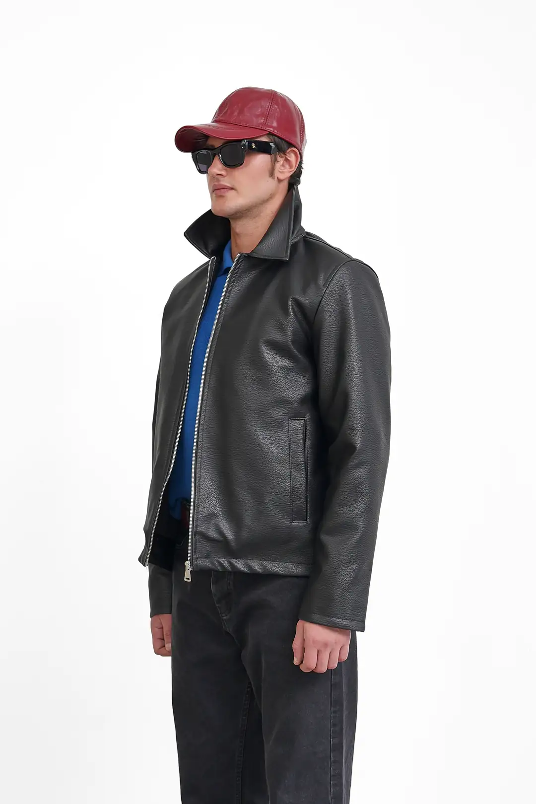 Regular Fit Deri Ceket - 4