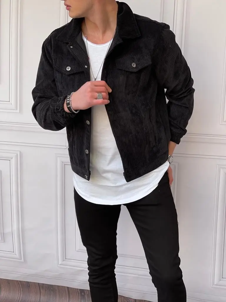 Oversize Kadife Mevsimlik İnce Mont - 1