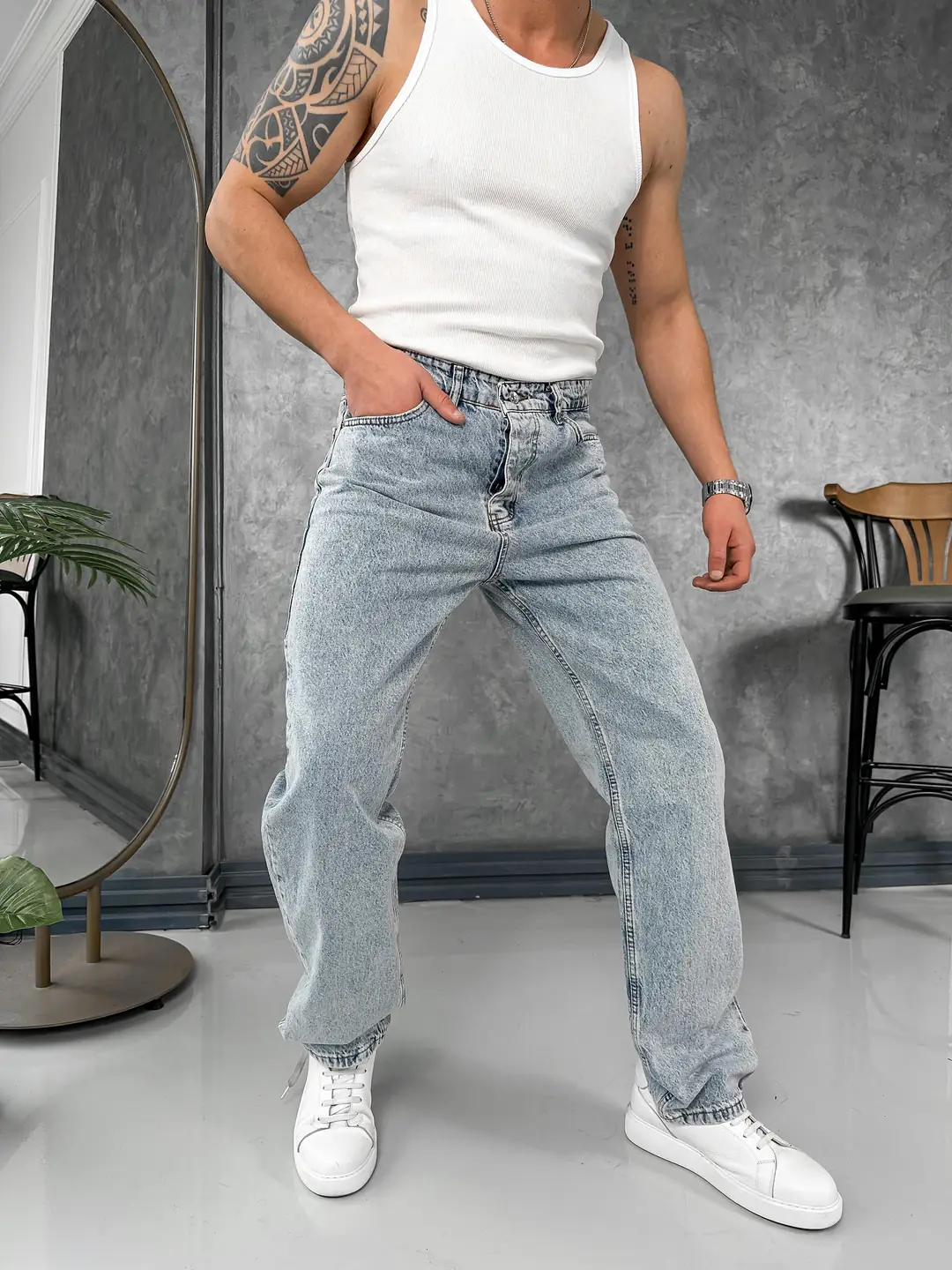 Baggy Kalıp Yüksek Kalite Kot Pantolon - 1