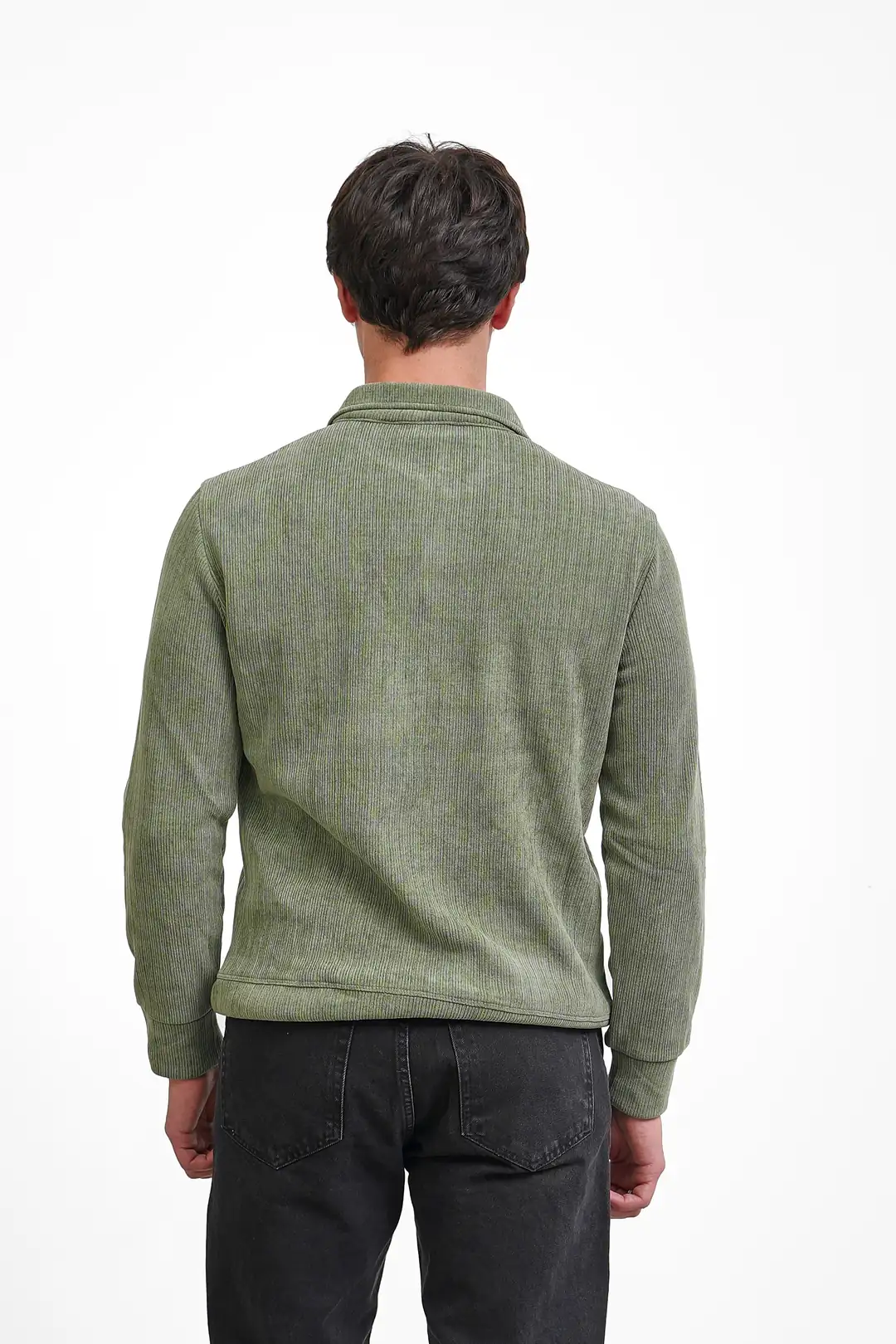 Orta Fitilli 3 Düğme Polo Yaka Sweatshirt - 6