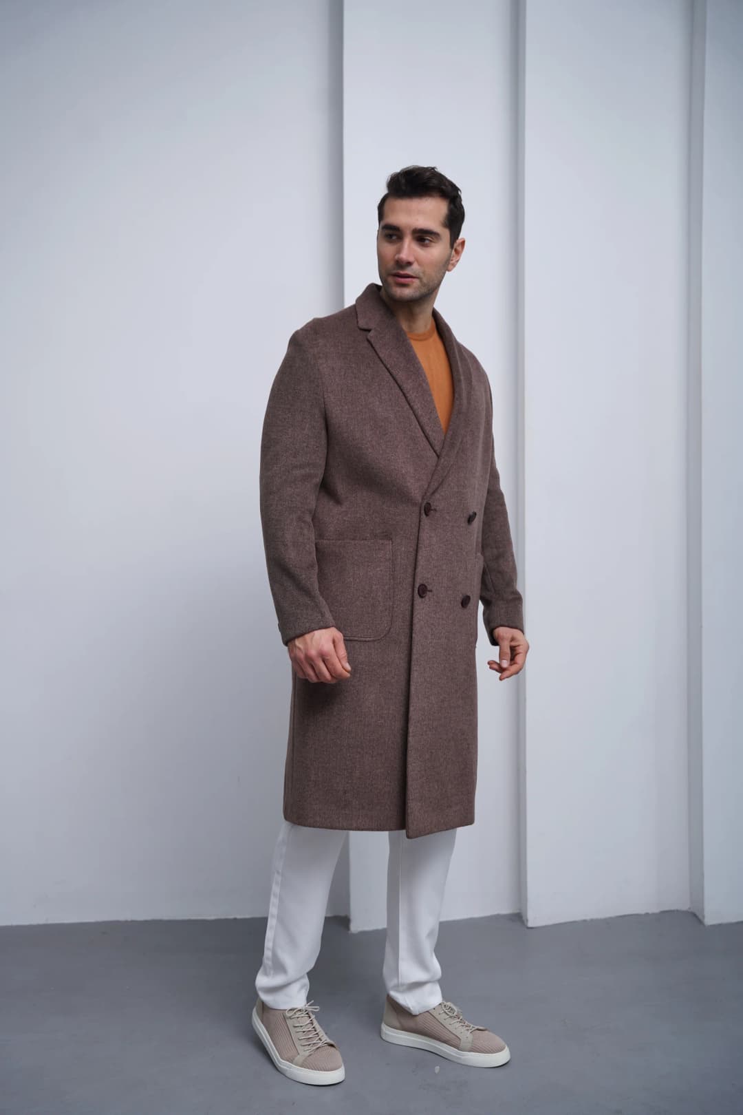 %60 Yün Oversize Torba Cep Yüksek Kalite Oversize Kaban - 4