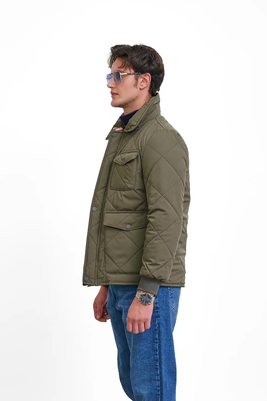 Slim Fit Baklava Desen Torba Cep Dolum Elyaf Mont - 4